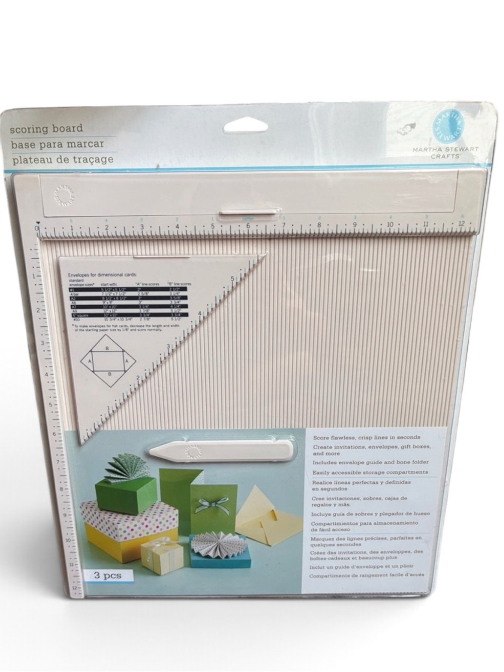 Martha Stewart Scoring Board & Envelope Tool 3 Piece Set NEW